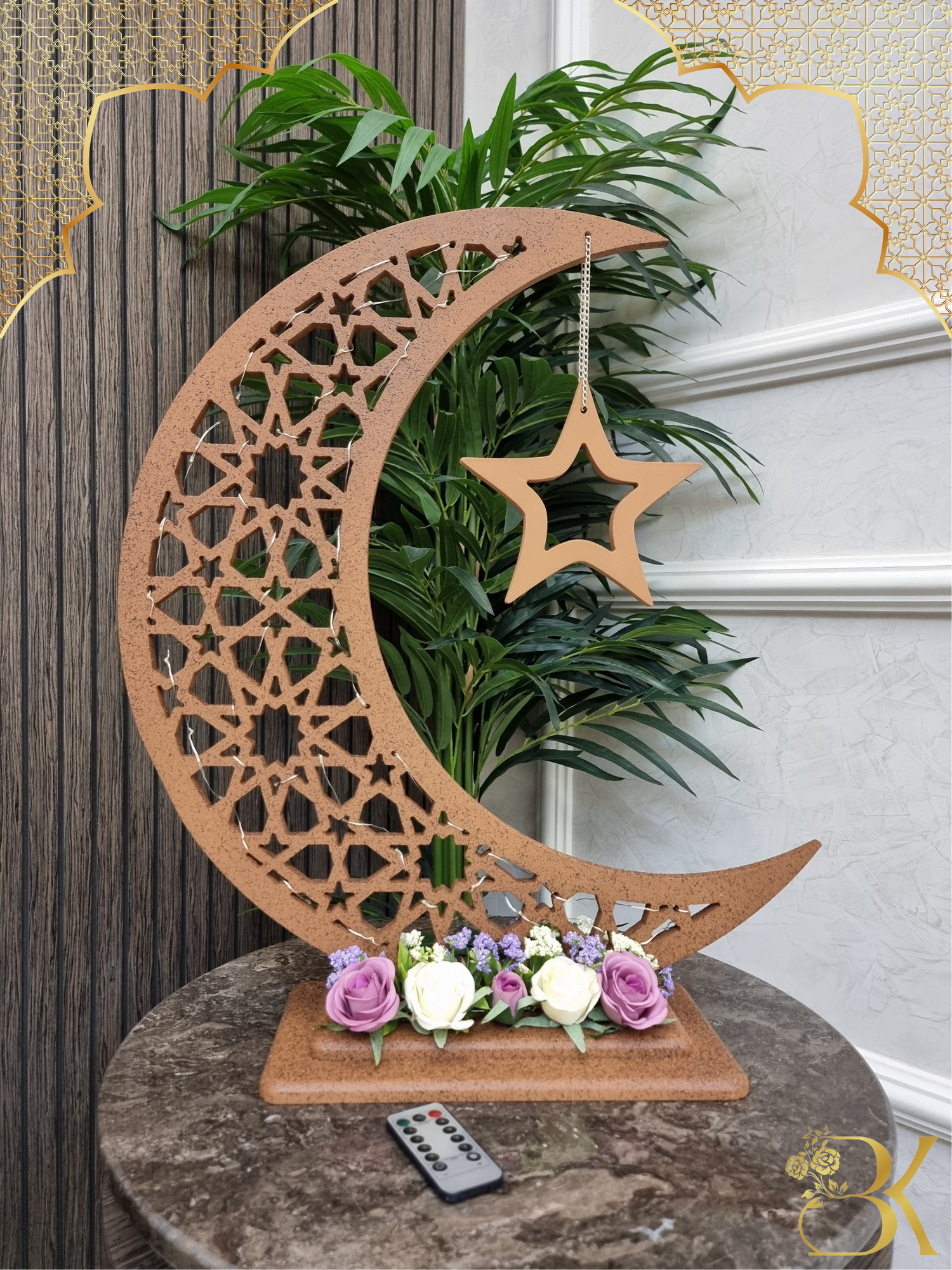 Handmade wooden Ramadan Hilal 60 cm