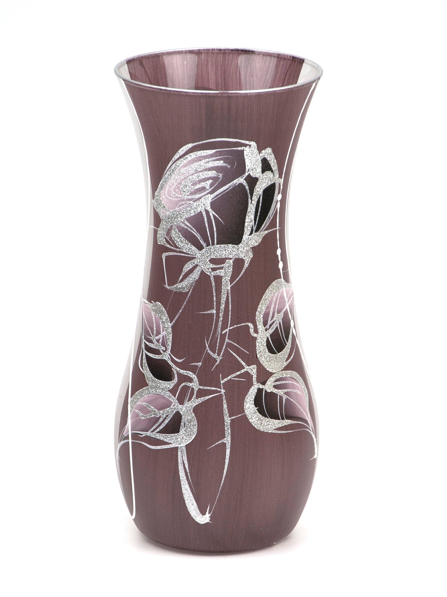 Table brown art decorative glass vase, HAND PAINTED